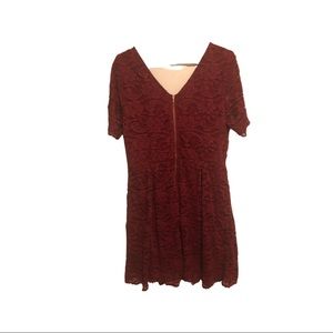 Lace burgundy Dress size large, lightly worn